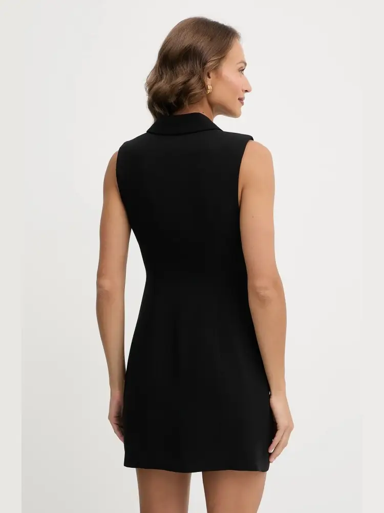 abito nero donna smanicato bottoni con logo miniatura 2