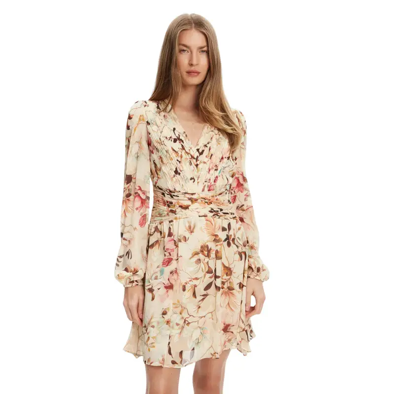 Abito plissè a maniche lunghe donna Guess Romina