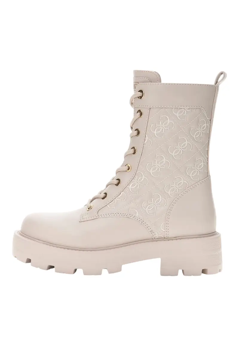 Anfibio yancee in ecopelle bianco con logo all over Donna Guess WHITE