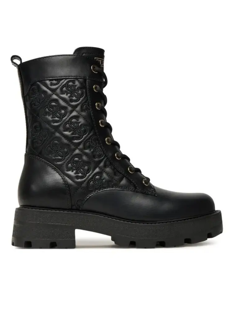 anfibio yancee in ecopelle nera con logo all over