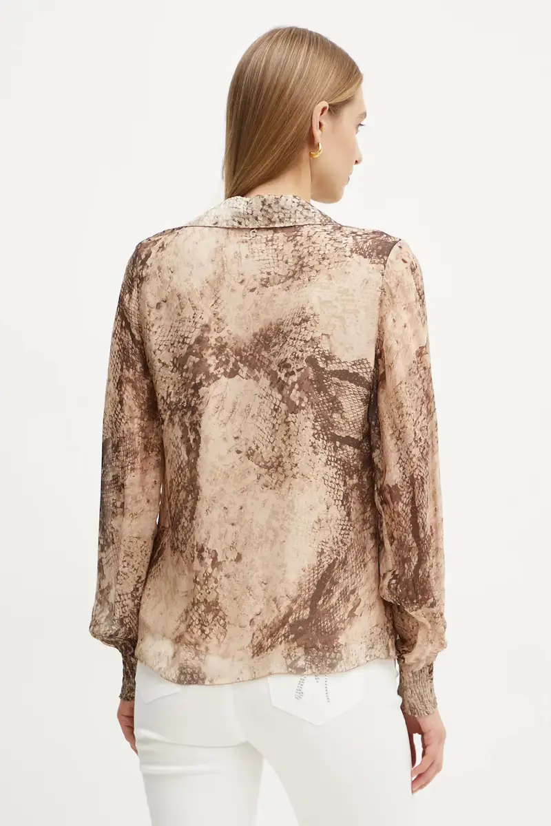 blusa con una miscela di seta SOAVE colore beige W5RH55 WE550 miniatura 3