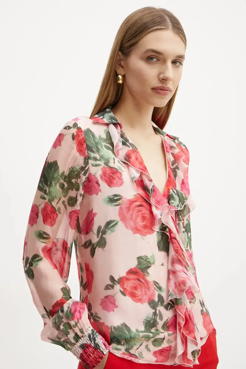 blusa con una miscela di seta SOAVE colore rosa W5RH55 WE550 miniatura 4