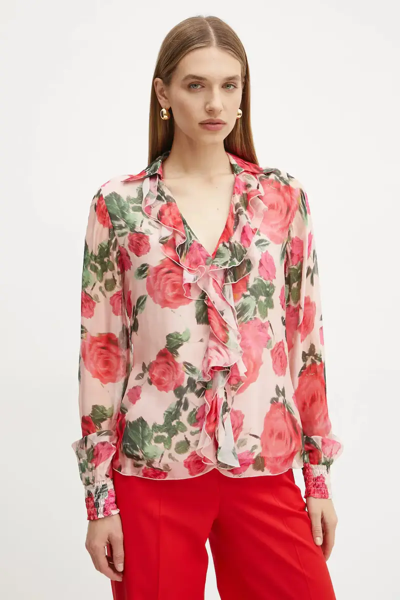 blusa con una miscela di seta SOAVE colore rosa W5RH55 WE550