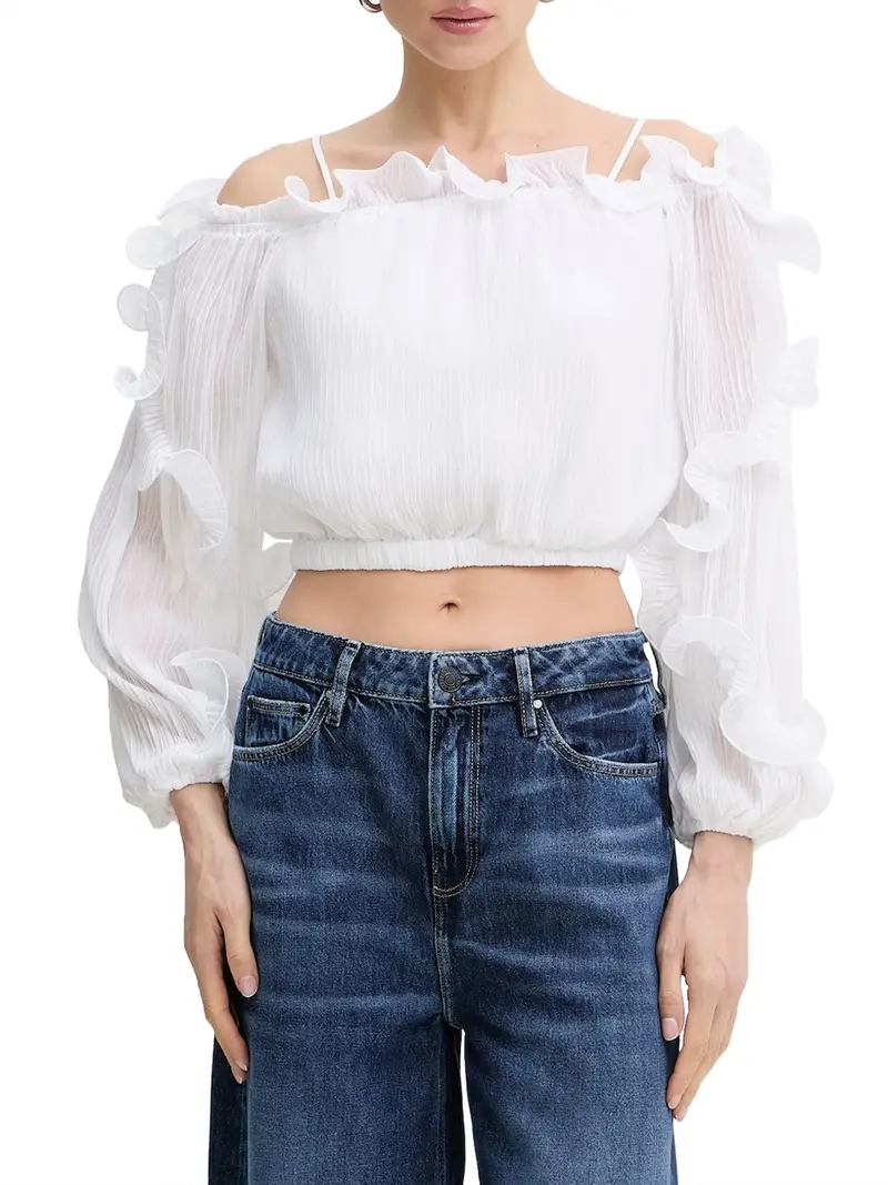 blusa guess gabriella da donna - bianco