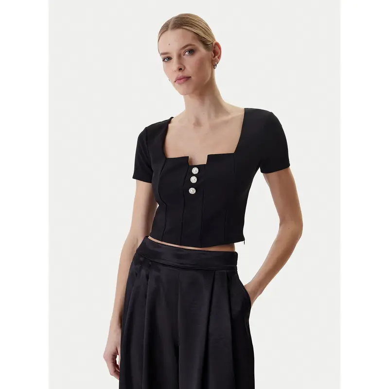 Blusa W6RP08 KCBO2 Nero Classic Fit