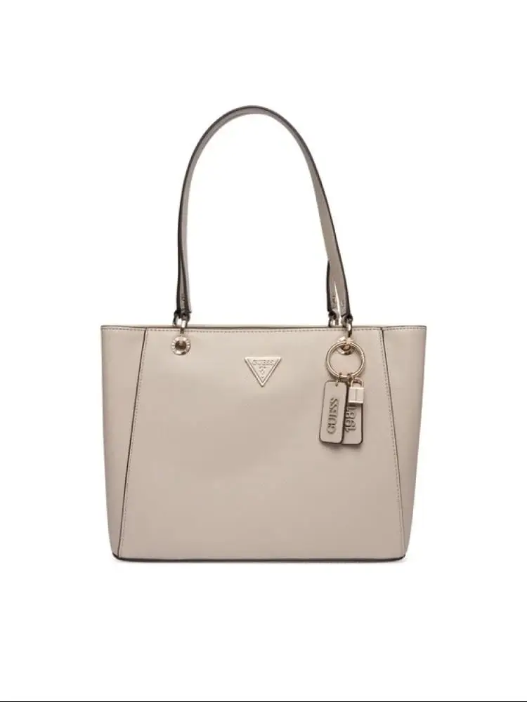 borsa a mano noelle ii tote in ecopelle saffiano beige chiaro