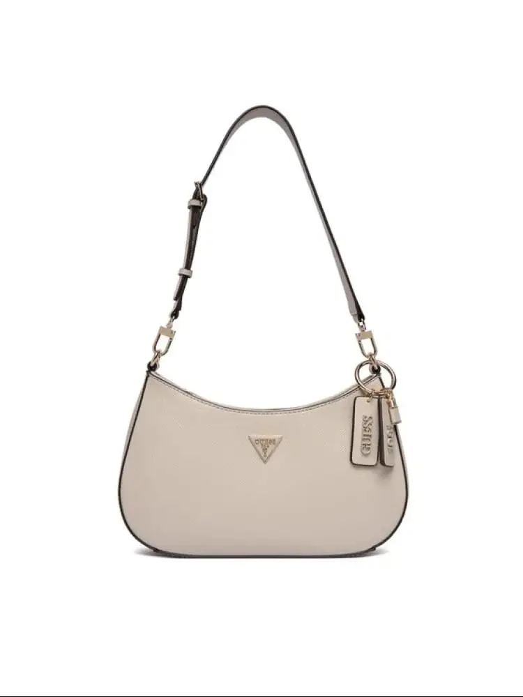 borsa a spalla noelle ii in ecopelle saffiano beige chiaro