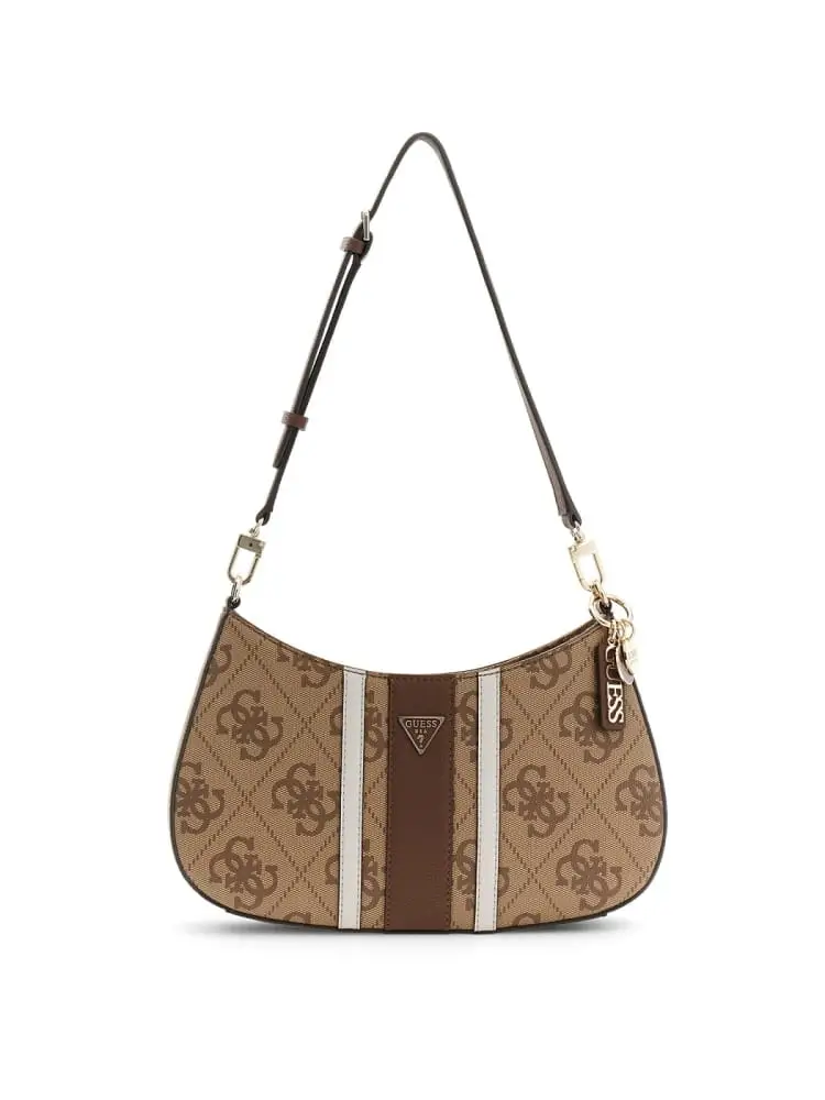 borsa a spalla noelle ii marrone con monogram all-over