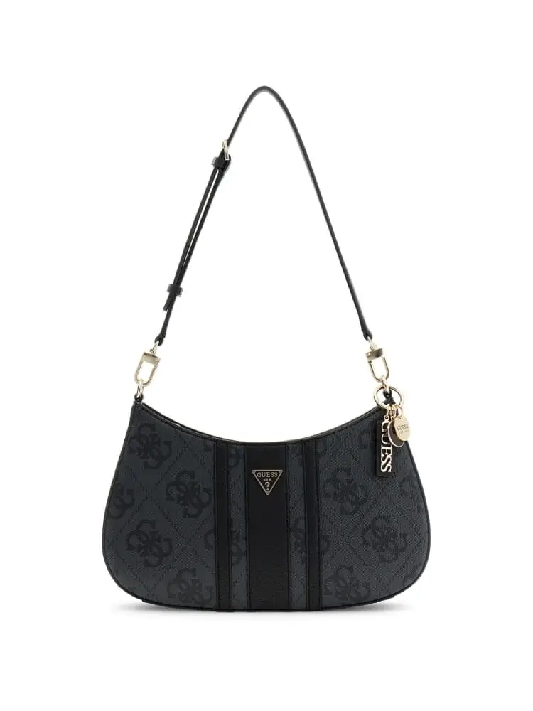 borsa a spalla noelle ii nera con monogram all-over