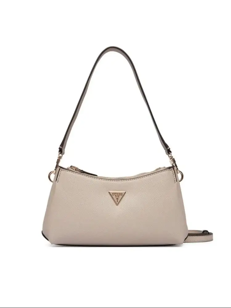 borsa a tracolla noelle ii a 3 scomparti in ecopelle saffiano beige