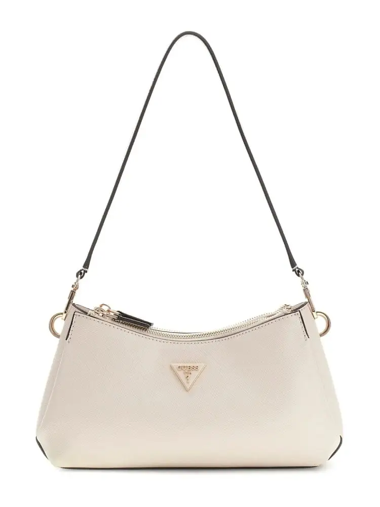 borsa a tracolla noelle ii a 3 scomparti in ecopelle saffiano panna