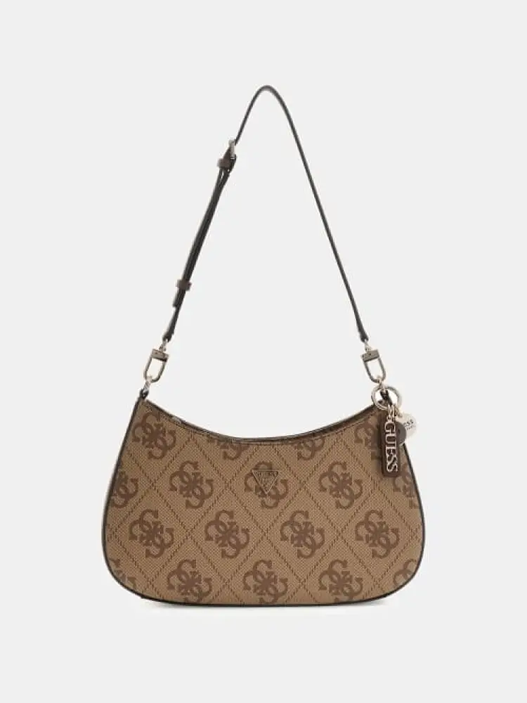 borsa a tracolla noelle ii in ecopelle nera logo all over