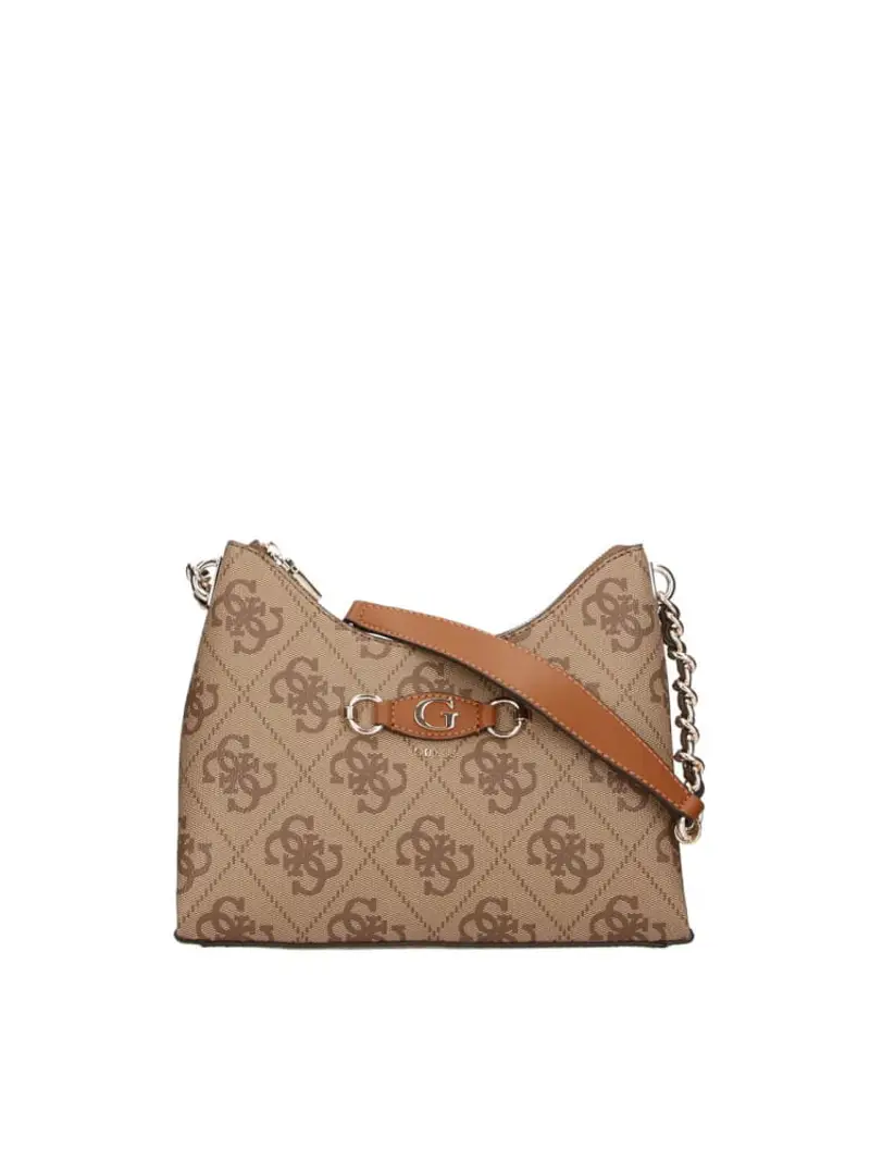 Guess borsa beige donna a spalla logo all over