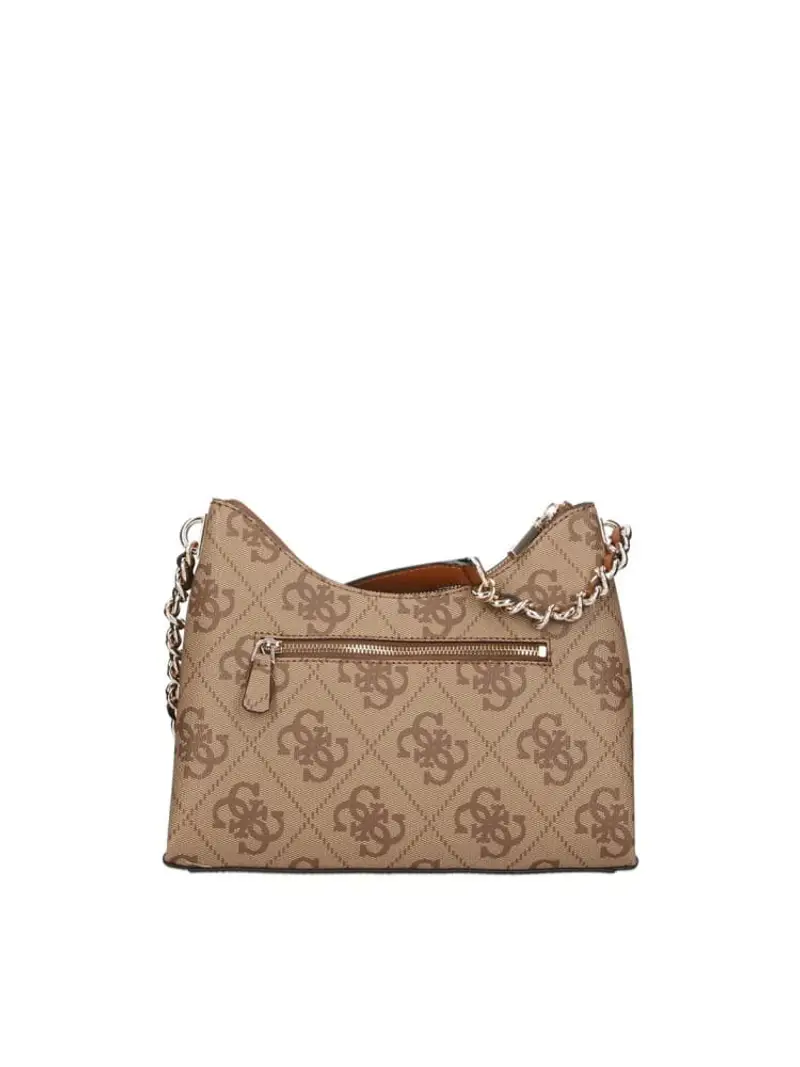 Guess borsa beige donna a spalla logo all over miniatura 2