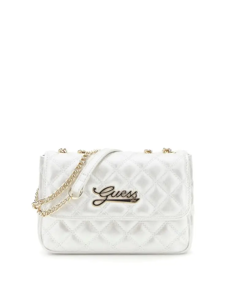 borsa bianca bambina con logo