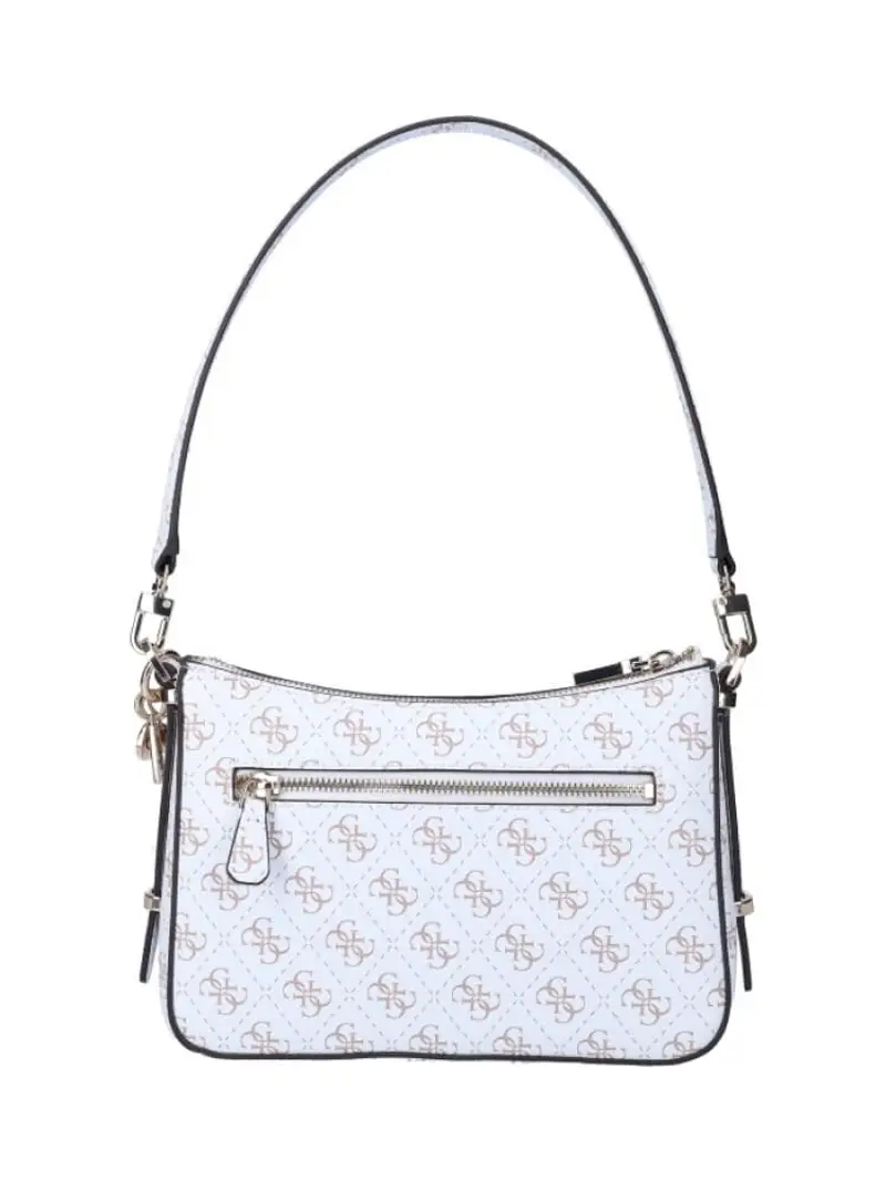 Guess borsa bianca donna a spalla in ecopelle logo all over miniatura 2