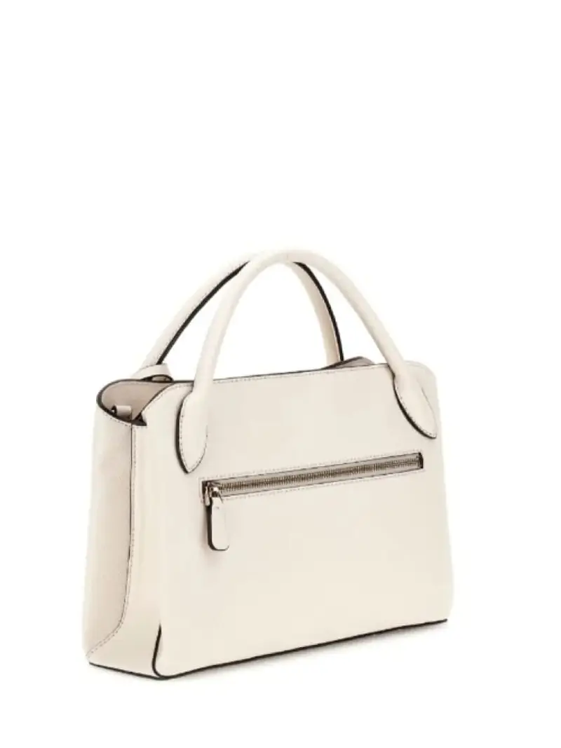 Guess borsa bianca donna in ecopelle a mano con tracolla logo sul davanti miniatura 2