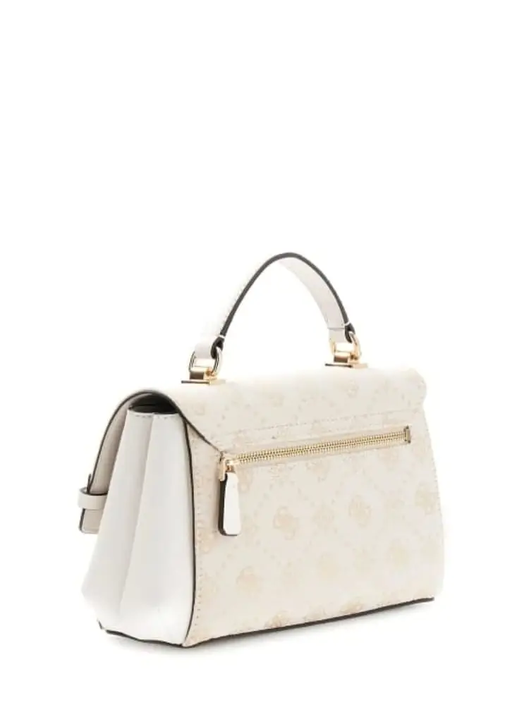 borsa bianca donna logo all over miniatura 2