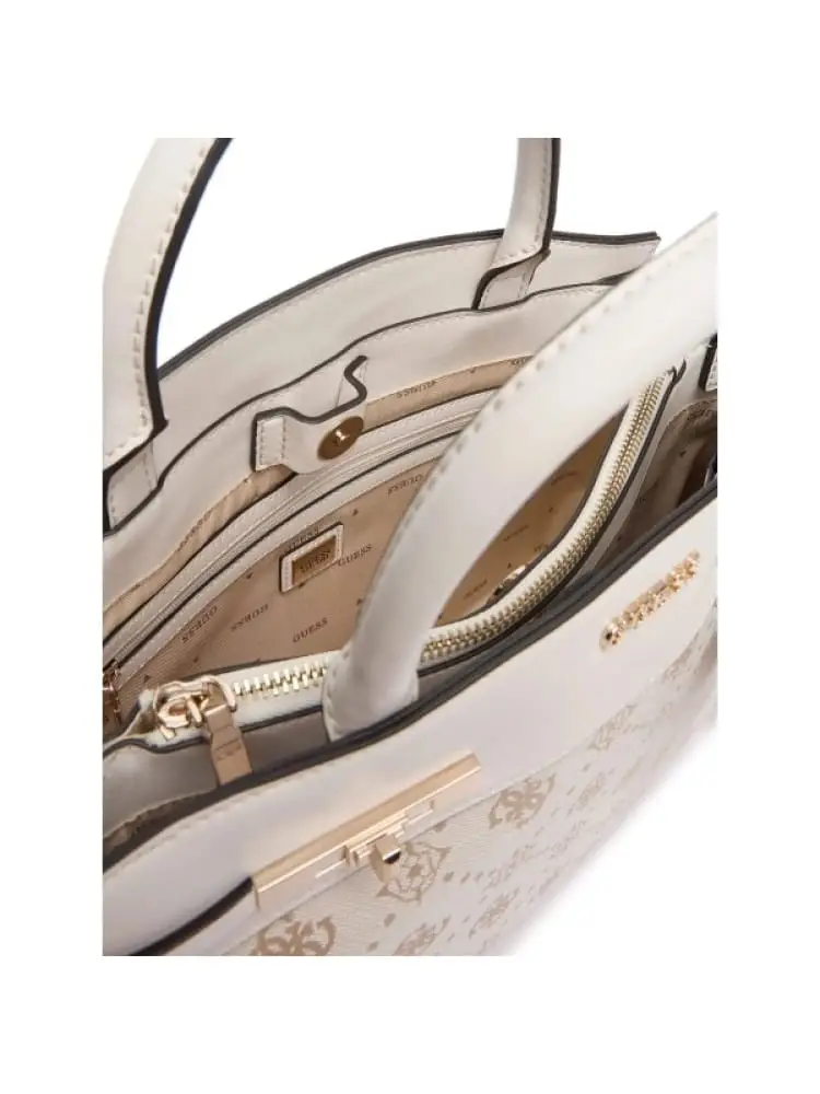 borsa bianca donna logo all over miniatura 3