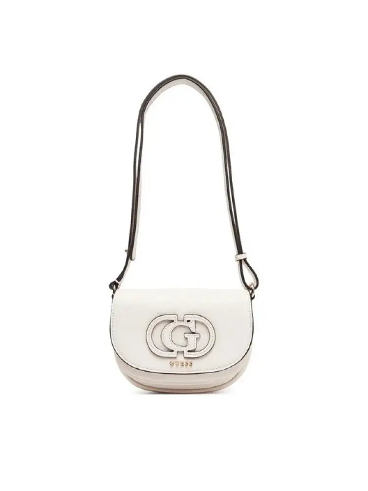 borsa calebra piccola in ecopelle bianca con logo g e tracolla
