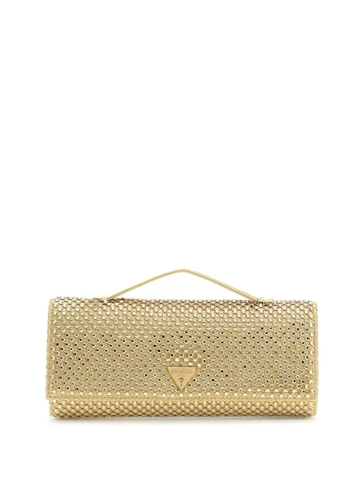 borsa clutch tasmin oro con strass