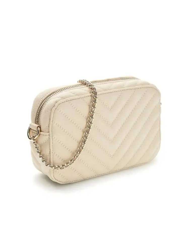 borsa crema bambina con logo miniatura 2