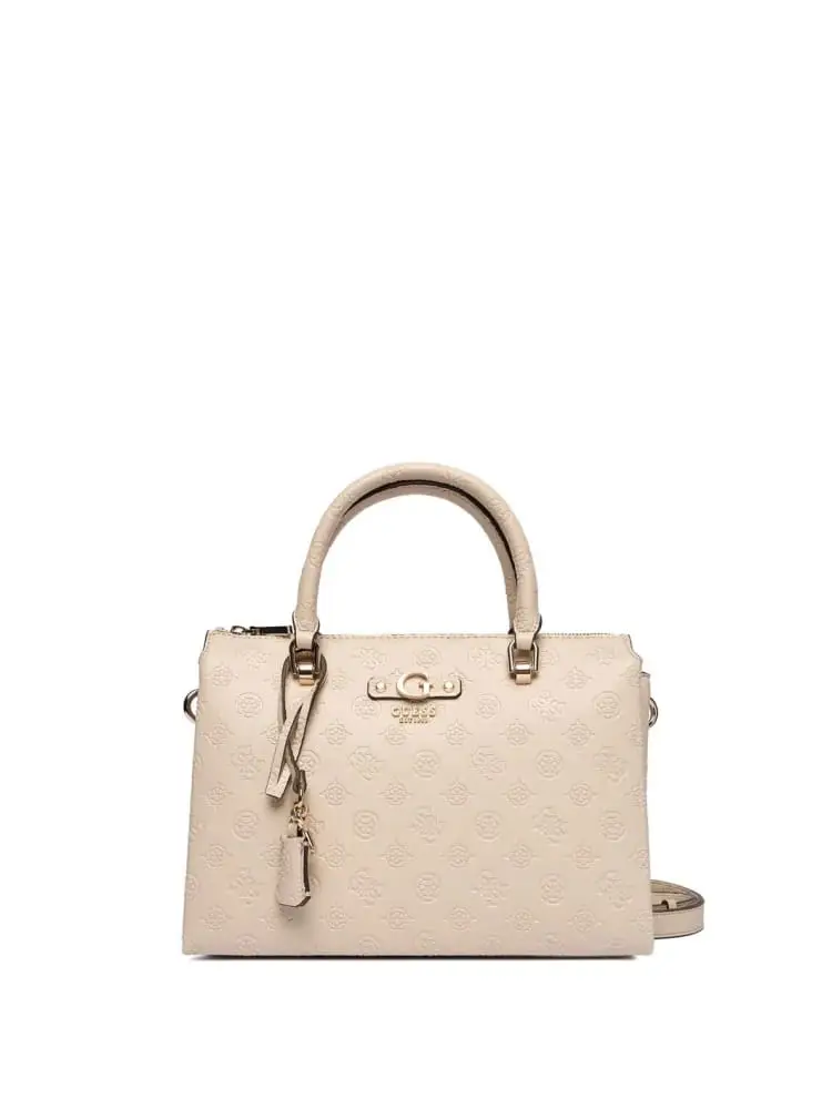 borsa crema donna logo all over