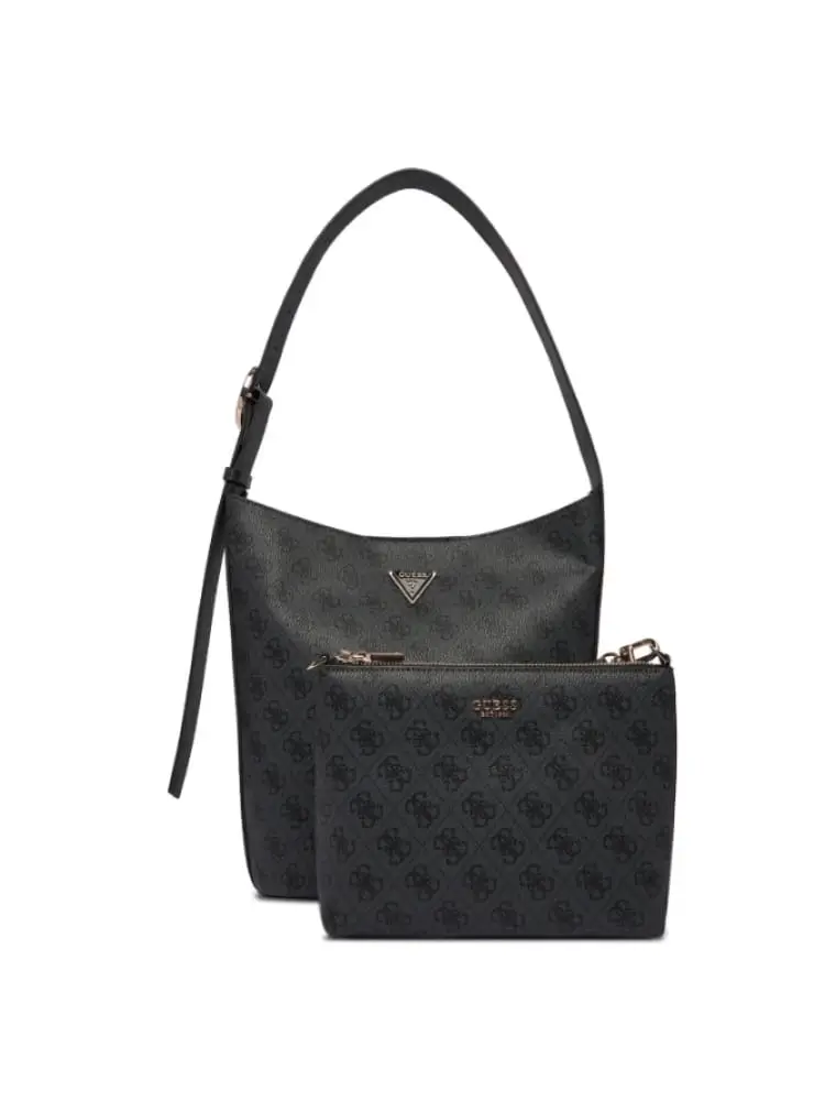 borsa donna a secchiello meridian ii nera con pochette