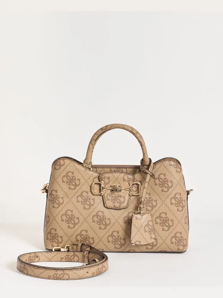 borsa donna janie beige con monogram all over