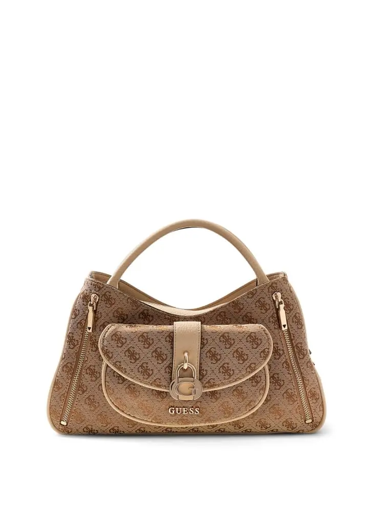 borsa donna jessa beige con tasca frontale