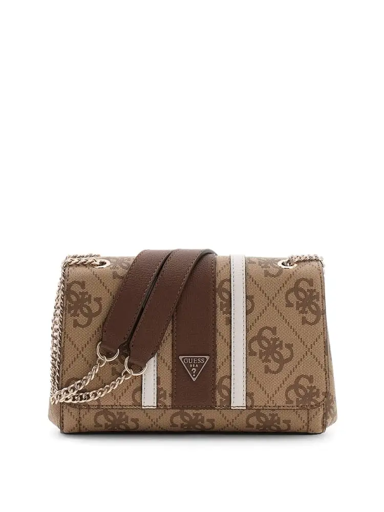 borsa donna noelle ii marrone con tracolla e monogram all-over