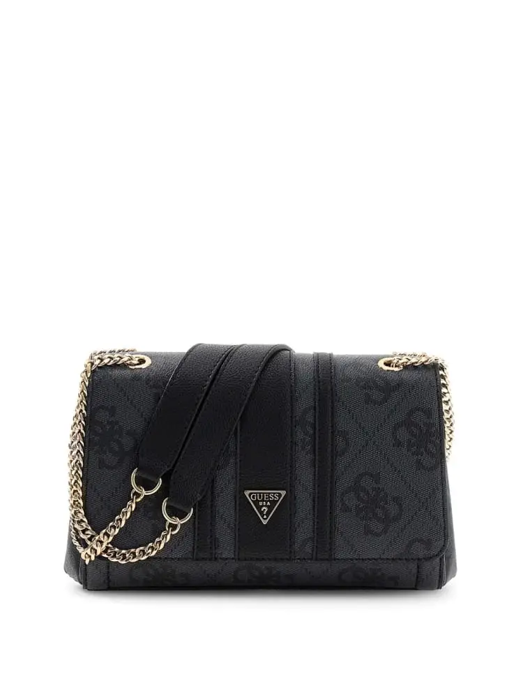 borsa donna noelle ii nera con tracolla e monogram all-over