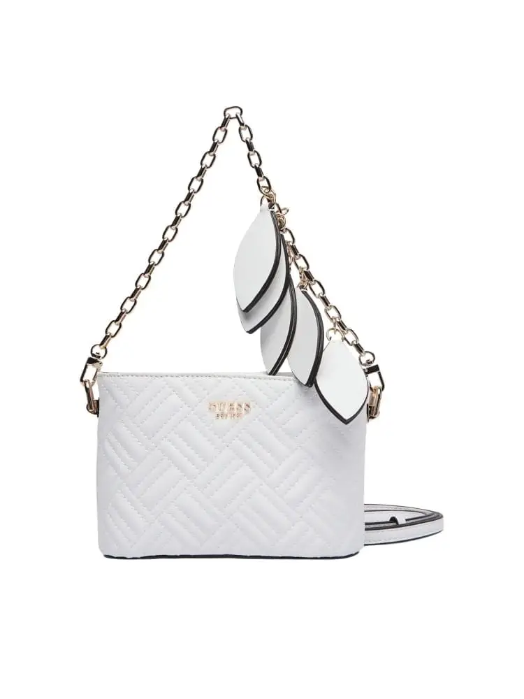 borsa donna sally mini bucket trapuntata bianca