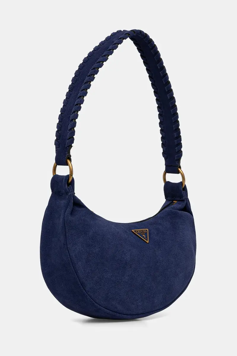 borsa in pelle scamosciata AMITA colore blu navy HWSB95 39720 miniatura 2
