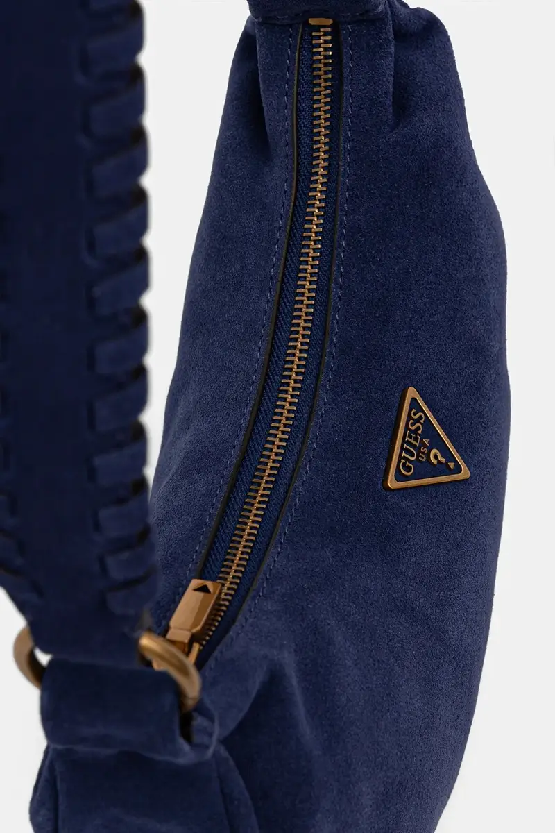 borsa in pelle scamosciata AMITA colore blu navy HWSB95 39720 miniatura 4