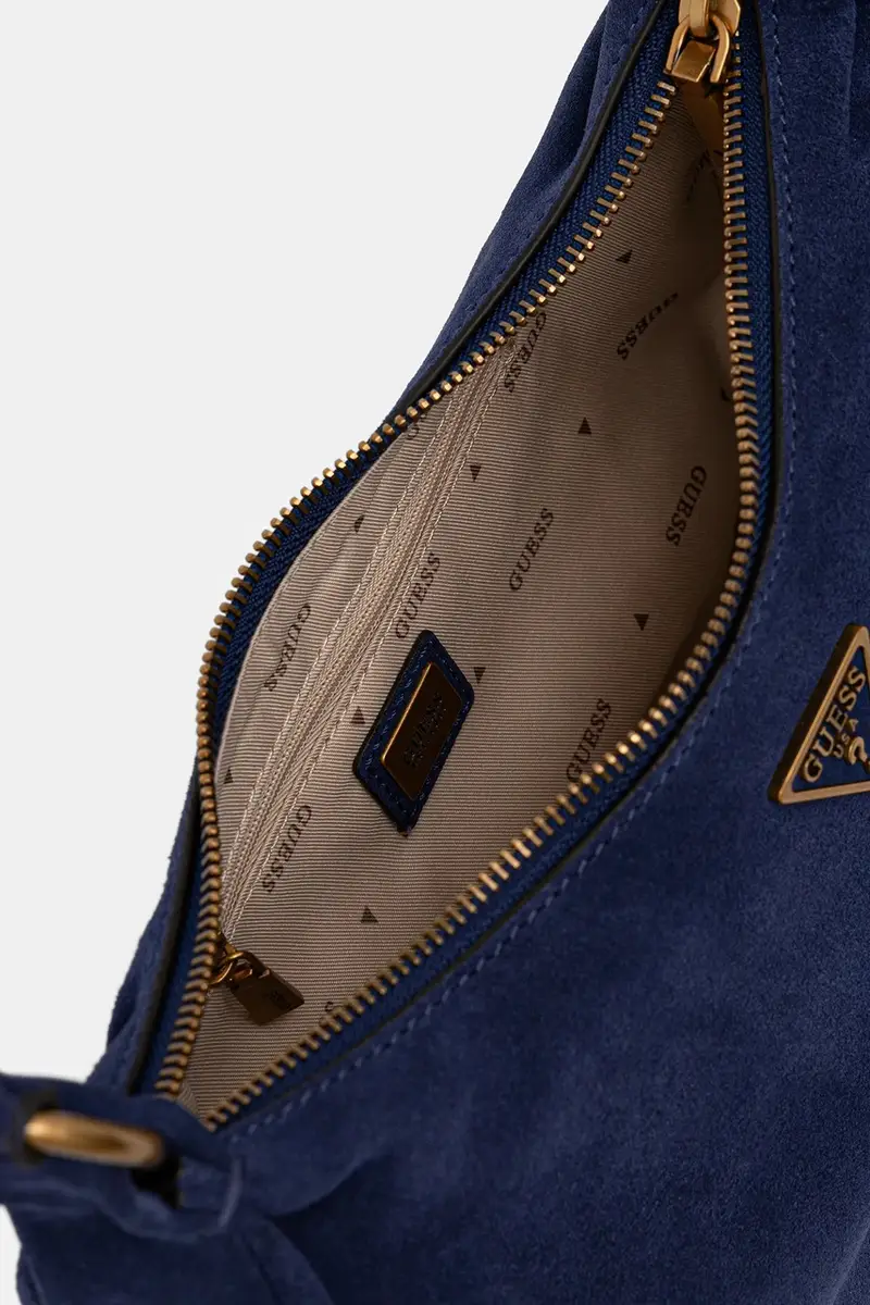 borsa in pelle scamosciata AMITA colore blu navy HWSB95 39720 miniatura 5