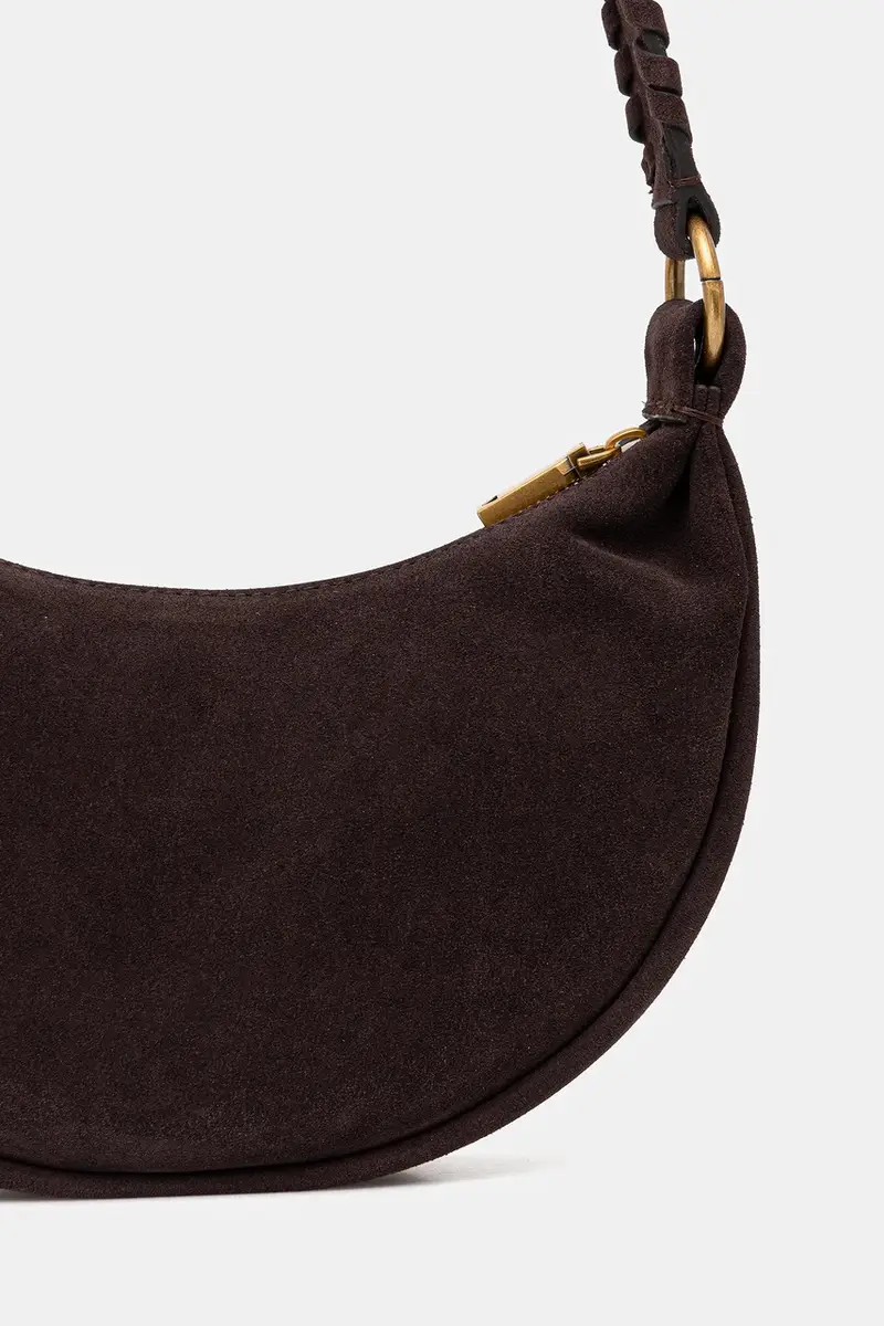 borsa in pelle scamosciata AMITA colore marrone HWSB95 39720 miniatura 3