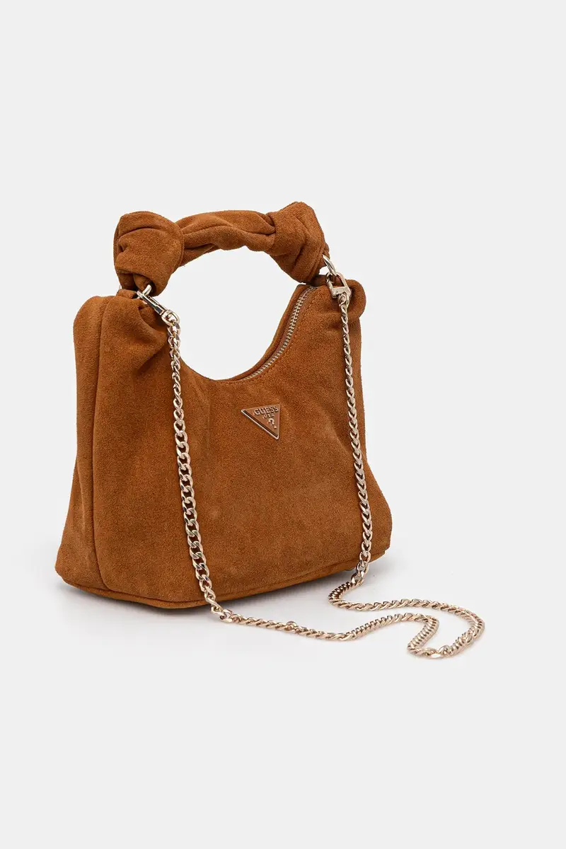 borsa in pelle scamosciata ISOTTA colore marrone HWSG96 60010 miniatura 2