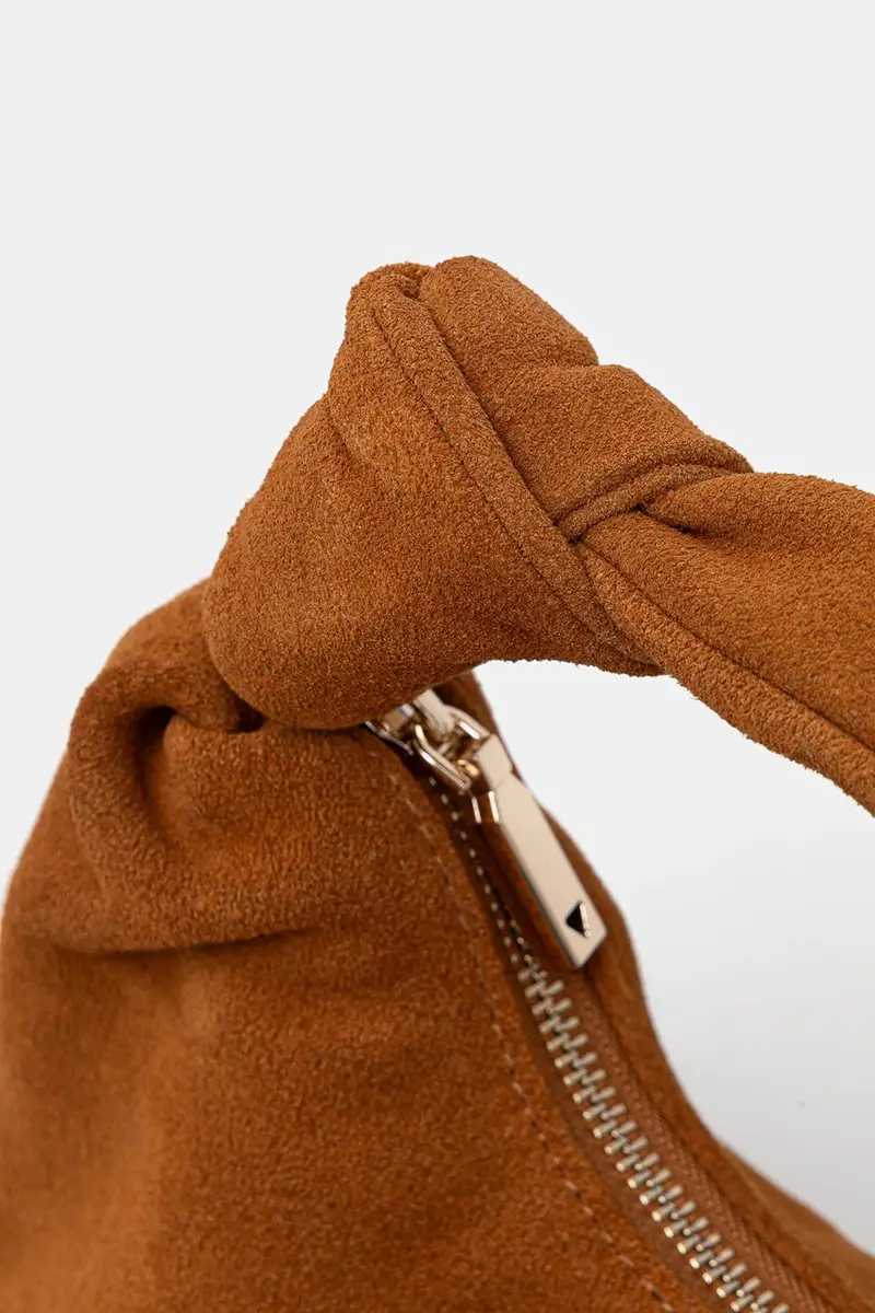 borsa in pelle scamosciata ISOTTA colore marrone HWSG96 60010 miniatura 4