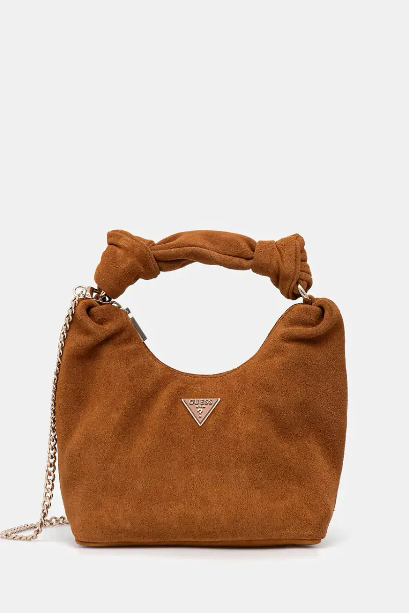 borsa in pelle scamosciata ISOTTA colore marrone HWSG96 60010