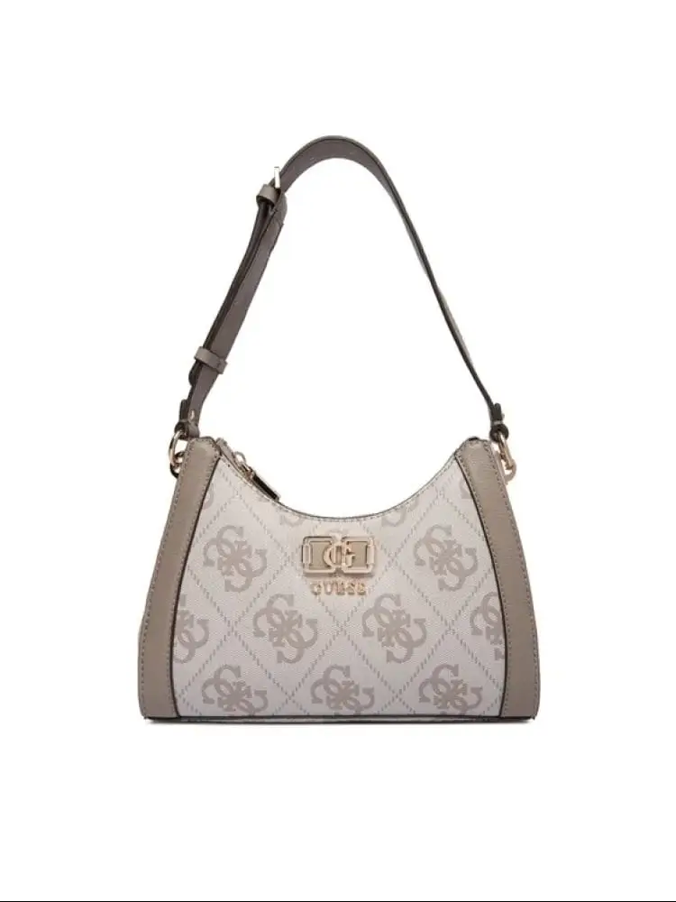 borsa karnilla shoulder bag in ecopelle beige logata