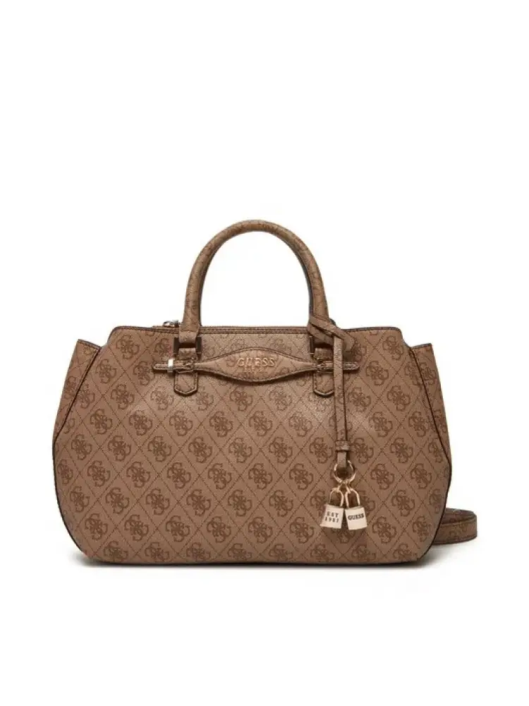 borsa katya in ecopelle nera con logo all over