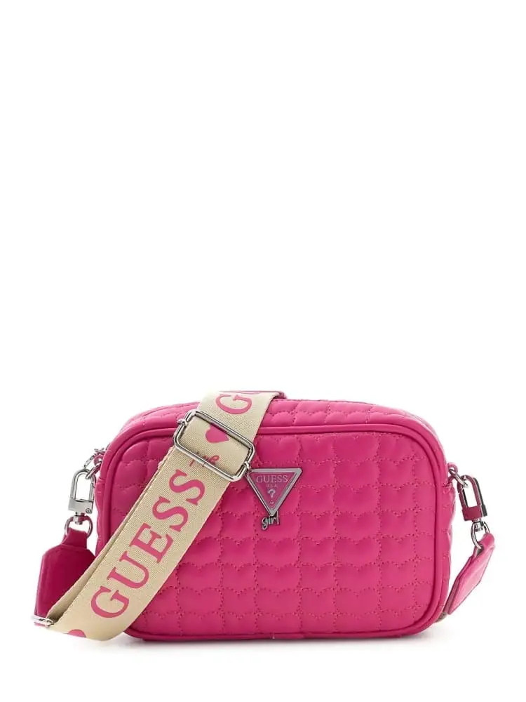 borsa kids camera bag fucsia trapuntata