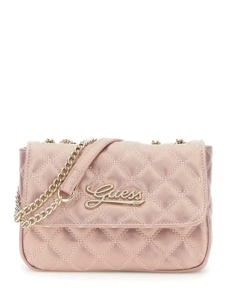 borsa kids con portamonete in ecopelle laminata rosa