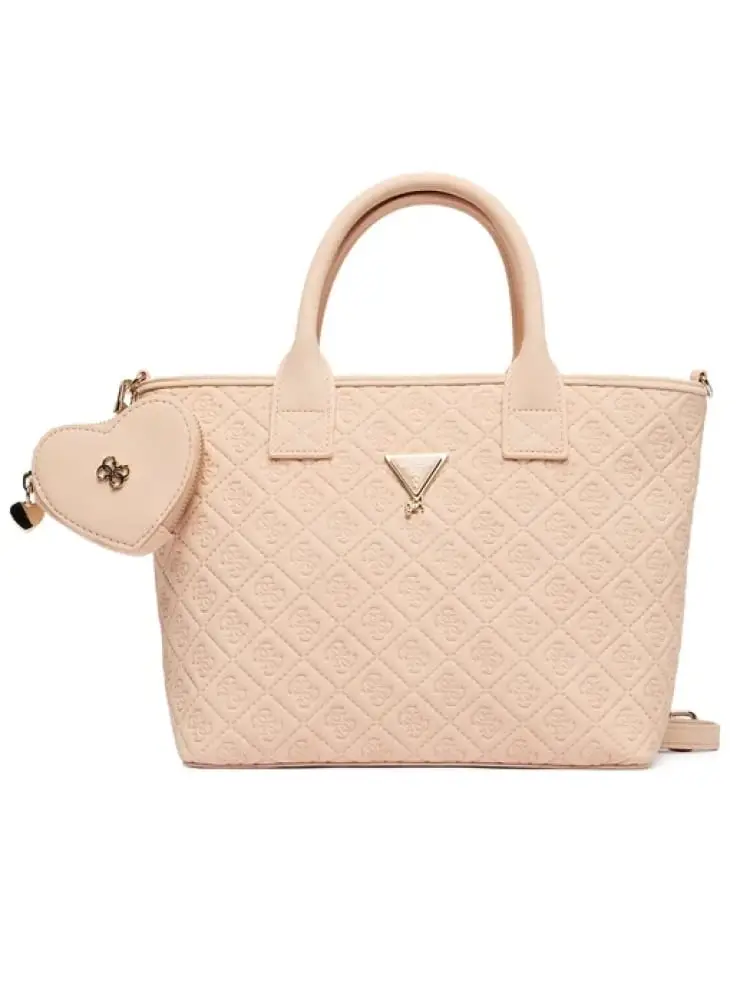 borsa kids/junior rosa con pattern logato e porta monete