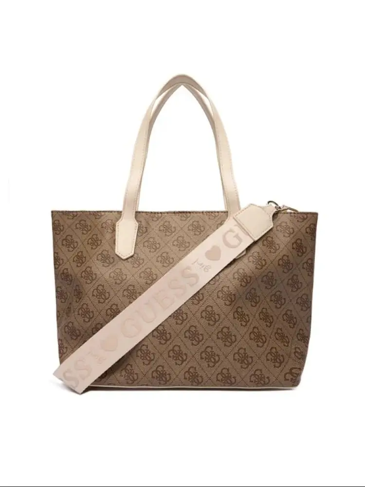 borsa marrone bambina logo all over miniatura 2