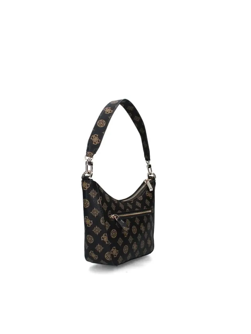 Guess borsa marrone donna a spalla in ecopelle logo all over miniatura 2