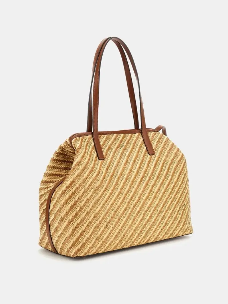 Guess borsa marrone donna in tessuto a spalla logo in metallo miniatura 2