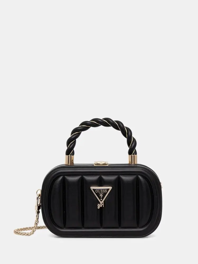 borsa nera bambina con logo