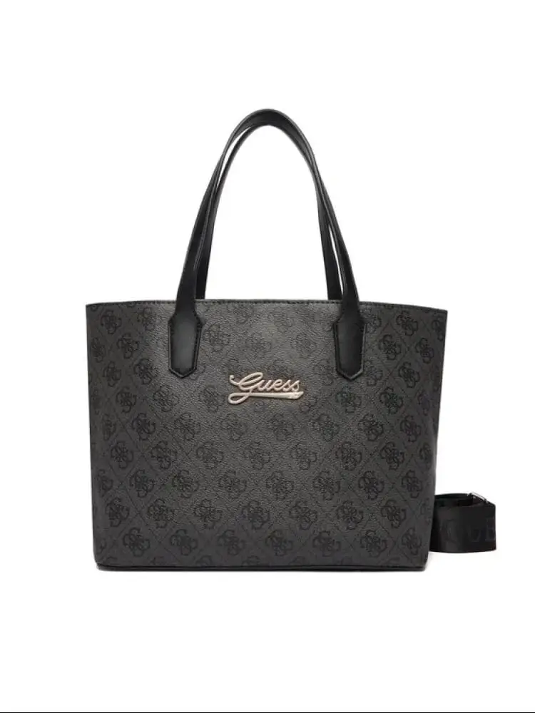 borsa nera bambina logo all over